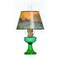 Aladdin Emerald Lincoln Drape Table Oil Lamp with Ride Into the Sunset Shade, Nickel